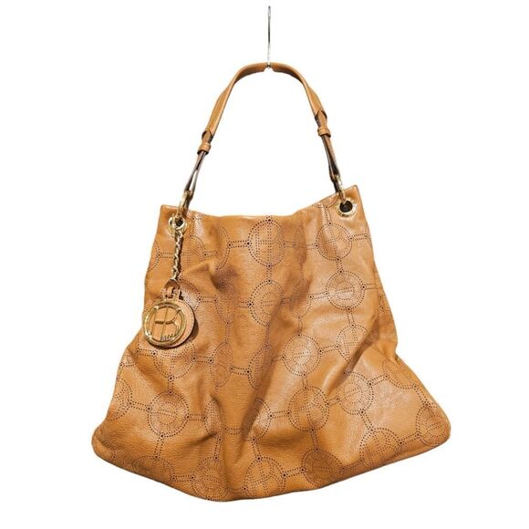 HENRI BENDEL Perforated Leather Hobo Handbag - Picture 1 of 12